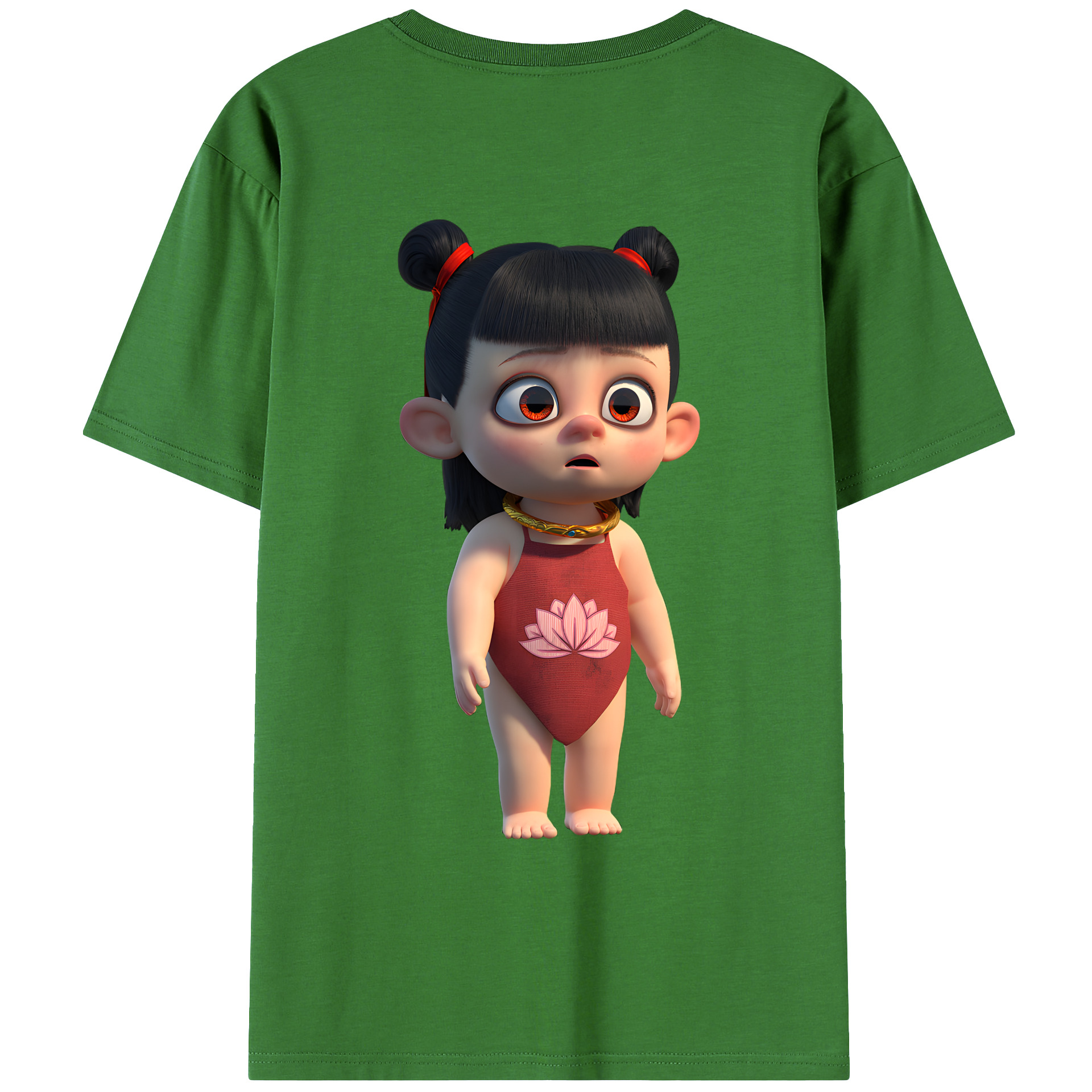 （画像用） Ne Zha 2 ナタ 魔童の大暴れ レディース半袖Tシャツ(バックプリント)